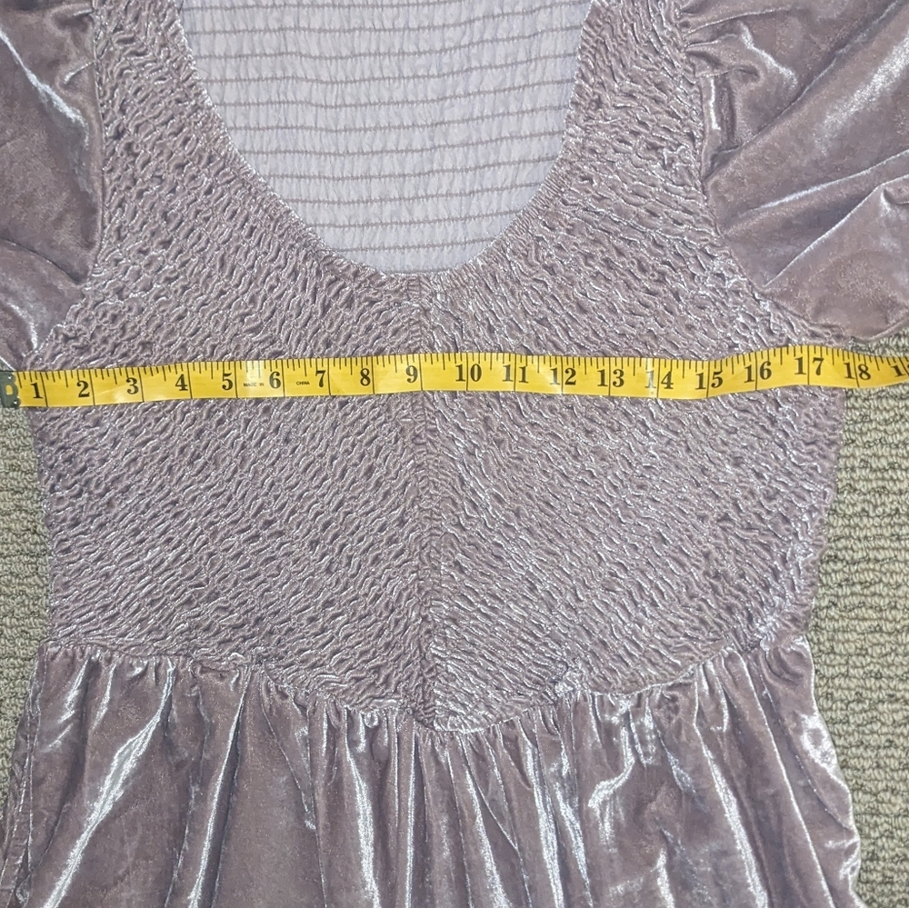 Free People NWOT Farrier Velvet Mini Dress LRG in Pale Lavender​ - Picture 7 of 12